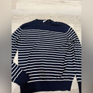 Zara Navy and White Sweater